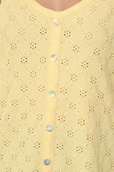 YOURS Plus Size Yellow Broderie Anglaise Peplum Top | Yours Clothing 4