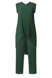 YOURS LONDON Curve Green Pleated Set