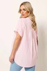 YOURS Plus Size Pink Dobby Textured Blouse | Yours Clothing 2