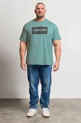JACK & JONES Big & Tall Blue Logo Graphic T-Shirt | BadRhino 1