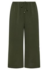 EVANS Curve Khaki Green Wide Leg Tie Trouser