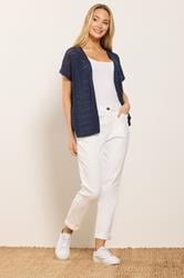 M&Co Navy Blue Short Sleeve Cardigan | M&Co 1