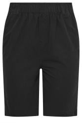 YOURS Plus Size Black Elasticated Cool Cotton Shorts | Yours Clothing