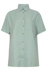 LTS Tall Pale Blue Short Sleeve Linen Shirt