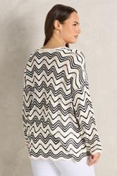 EVANS Plus Size Black Wave Stitch V-Neck Jumper | Evans 2