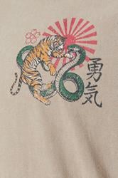 BadRhino Big & Tall Stone Brown Extra Long Acid Wash Tiger Graphic T-Shirt | BadRhino 8