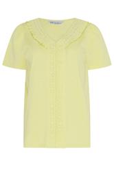 M&Co Lemon Yellow Short Sleeve Frill Cotton Blouse | M&Co 5