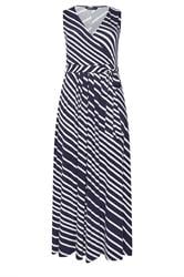 YOURS Plus Size Blue Strip Sleeveless Wrap Dress | Yours 5