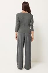 PixieGirl Petite Women's Set Grey Wrap Top & Wide Leg Trousers | PixieGirl 4