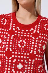 LIMITED COLLECTION Plus Size Red Knitted Crochet Vest | Yours Clothing 4