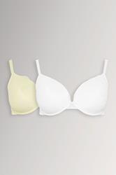 YOURSET 2 PACK Plus Size Yellow Lace T-Shirt Bras | Yours Clothing 3