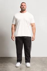 BadRhino Big & Tall Black Side Stripe Open Hem Joggers | BadRhino 2
