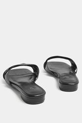 LTS Black Twisted Block Mule Sandals In Standard Fit | Long Tall Sally 4