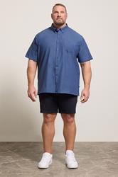 KAM Navy Oxford Short Sleeve Shirt | BadRhino 1