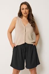 YOURSET Curve 2 PACK Black & Brown Crinkle Shorts | Yours Clothing 4