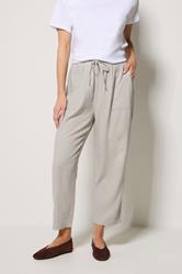 M&Co Natural Brown Linen Cropped Trousers | M&Co 3