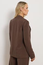 LTS Tall Women's Chocolate Brown Linen Blazer | Long Tall Sally 4