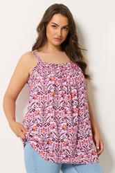 YOURS Plus Size Pink Floral Print Cami Vest Top | Yours Clothing 3