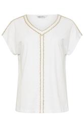 M&Co White Rope Cotton Embroidered T-Shirt | M&Co 6