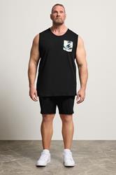 JACK & JONES Big & Tall Black Floral Pocket Vest | BadRhino 1