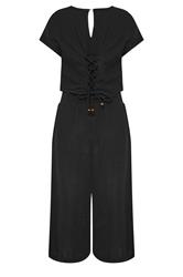 PixieGirl Petite Women's Set Black Cotton Cheesecloth Top & Cropped Trousers | PixieGirl 6