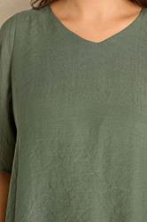 EVANS Plus Size Khaki Green Double Layer Top | Evans 5