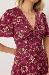 LTS Tall Women's Red Tile Print Twist Front Maxi Dress | Long Tall Sally 5