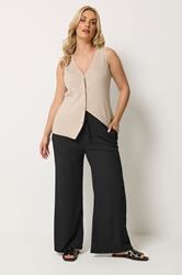 YOURSET 2 PACK Plus Size Black Stripe Wide Leg Trousers | Yours Clothing 5