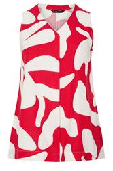 EVANS Curve Red Abstract Premium Linen Vest Top
