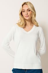 M&Co Ivory White V-Neck Jumper | M&Co 3