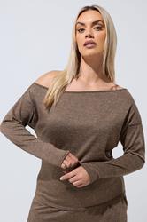 LIMITED COLLECTION Plus Size Natural Brown Off Shoulder Top | Yours Clothing 3