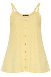 YOURS Curve Yellow Broderie Anglasie Peplum Top