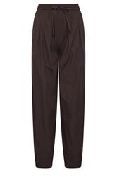 LTS Tall Women's Chocolate Brown Cotton Barrel Leg Trousers | Long Tall Sally 5