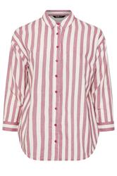 YOURS Curve Red Stripe Linen Shirt