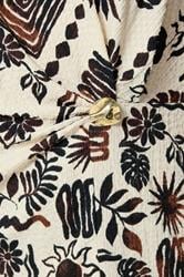YOURS Plus Size Natural Brown Summer Print Crinkle Grown On Sleeve Top | Yours Clothing 4