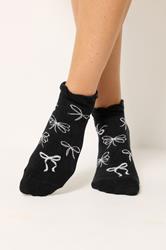 YOURSET 4 PACK Plus Size Black Bow Print Trainer Liner Socks | Yours Clothing 2
