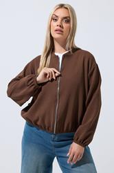LIMITED COLLECTION Plus Size Chocolate Brown Zip Bomber Jacket | Yours Clothing 1