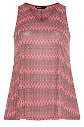 YOURS Curve Pink Zig Zag Vest Top