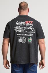 BadRhino Big & Tall Black Acid Wash 'Castrol' Graphic T-Shirt | BadRhino 2