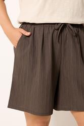 YOURS Plus Size Chocolate Brown Textured Shorts | Yours Clothing 4