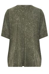 YOURS Plus Size Green Acid Wash 'Cosmic' Oversized T-Shirt | Yours Clothing 6