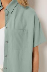 LTS Tall Women's Pale Blue Short Sleeve Linen Shirt | Long Tall Sally 5