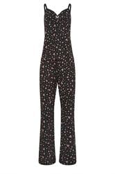 LTS Tall Black Ditsy Floral & Berry Cotton Pyjama Set
