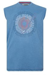D555 Big & Tall Blue Marl Beach Graphic Print Vest | BadRhino 2