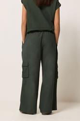 PixieGirl Petite Women's Set Khaki Green Cotton Cargo Gilet & Wide Leg Trousers | PixieGirl 6