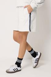 PixieGirl Petite Women's Set Grey Marl Stripe Collar Sweatshirt & Shorts | PixieGirl 5