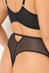 PLAYFUL PROMISES Black Floral Embroidered High Waisted Thong 2