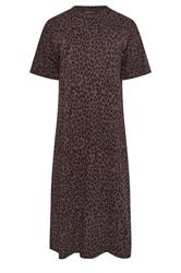 LIMITED COLLECTION Curve Chocolate Brown Leopard Maxi Dress