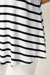 Yours Plus Size Black Ribbed Stripe Swing T-Shirt | Yours Clothing 4