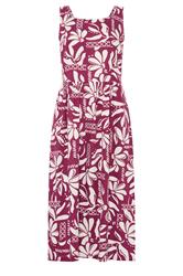 M&Co Berry Purple Floral Linen Midi Dress | M&Co 6